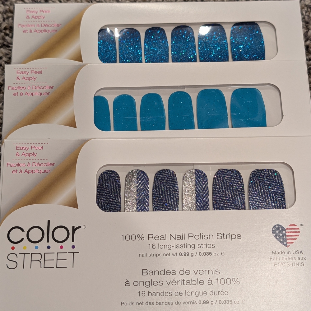 Color Street High Tide and Blueberry Blast Nail Strips